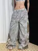 Pantalones casuales rectos estampados de diseño de alta calle americana 2026 para mujer, nuevo estilo de verano, pantalones curvos adelgazantes para personas altas