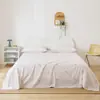 Sábana Bajera de Algodón Puro Color Sólido Simple Estilo Japonés Sábana Bajera Ajustable Pieza Única Colcha de Algodón Puro Individual/Doble 1.5/ 1.8m Ropa de Cama 2025