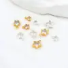 Colgante de Estrella de Cinco Puntas Doble Colgante con Incrustaciones de Diamantes Color Cobre Chapado en Oro de 18 Quilates con Colgante de Estrella de Borde Floral Doble Colgante Accesorios para Joyería Hechos a Mano para DIY