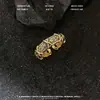 Anillo de Cruz Arabesco Dorado Antiguo con Diseño "Origen de Todas las Cosas" Plateado, Artículo Versátil de Gama Alta de Nicho, Directo del Fabricante