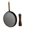 Estilo Nuevo Sartén de Hierro Fundido Sartén para Tortitas Sartén Manual para Pasteles Tortitas Placa de Hierro Olla Sartén de Hierro Sin Recubrimiento No-TYmy