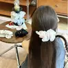 Pinza de Plátano de Malla con Pedrería Estilo Suave para Mujer, Pinza para el Cabello de Color Sólido con Pliegues para la Parte Posterior de la Cabeza, Accesorio para el Cabello con Pinza Vertical para Cola de Caballo Alta