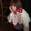 Bufanda de Punto Rayada Estilo Coreano 2026 Otoño/Invierno para Mujer, Calentador de Cuello de Lana Cálido y Versátil para Estudiantes y Parejas