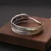 Atacado de fábrica joias da moda em prata de lei S925 pulseira aberta de pena simples japonesa e coreana feita à mão
