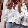 Wishebay primavera y verano europeo y americano nueva camisa de manga larga con volantes camisa de mujer
