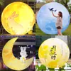 Conejo de Luna Inflable Modelo de Luna Decoración Exterior Modelo Grande de Astronauta Luna Brillante Famosa en Internet