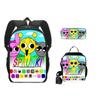 Transfronterizo Nuevo Sprunki Rhythm Box Mochila Escolar para Estudiante de Primaria Mochila para Niños Bolsa para el Almuerzo Bolso de Hombro Juego de Tres Piezas
