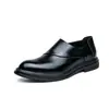 Zapatos de Cuero para Hombre de Nuevo Estilo, Simples y Versátiles, Talla Grande, con Cómodo Cierre de Cremallera, Zapatos de Cuero Formales para Negocios sin Cordones