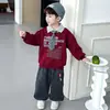 Conjunto de Ropa para Niños Primavera y Otoño 2026 Nuevo Versátil Sudadera con Corbata Conjunto de Dos Piezas Ropa Casual Infantil para Niños