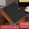 Caderno de negócios A5, com fecho de fecho, adequado para anotações de reunião e uso no escritório; design simples e pode ser personalizado com um logotipo