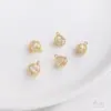 Chapado en Oro de 14K Electroplateado Zircón Colgante Planeta Inteligente Encanto en Forma de Diamante Pendientes Pulsera Joyería Colgante Hecho a Mano DIY