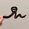 Presilha de cabelo garra para primavera e verão, grampo de cabelo feminino, estilo coreano, novo modelo 2026, preto, elegante, adiciona volume, presilha tubarão extragrande