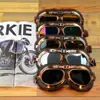 Gafas Retro Harley a Prueba de Viento Hechas a Medida con Marco Grueso de Bronce Plateado de Alta Calidad para Montar
