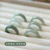 Anillo de jade A natural de Myanmar anillo de jade helado glutinoso anillo anillo anillo de jade para hombres y mujeres al por mayor en stock