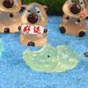 Boneca Capivara criativa luminosa fofa acessórios decorativos DIY mini cápsula surpresa pequenos enfeites