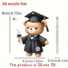 Temporada de Formatura Transfronteiriça Padrão de Urso Animal Fofo Acrílico Plano 2D Espelho Retrovisor de Carro Pingente de Mochila