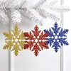 Decoraciones Navideñas 10cm Copos de Nieve, Copos de Nieve con Polvo de Plástico, Colgantes de Copo de Nieve Huecos para Decoración de Árbol de Navidad