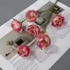 Flores Artificiales con 6 Cabezas, Rosas Pastorales para Bodas, Decoraciones de Pasillo de Salón de Bodas, Materiales de Decoración de Escenario de Hotel, Flores de Seda, Accesorios de Fotografía