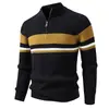 Suéter de Punto Pullover para Hombre, Colección Otoño/Invierno 2026 de Comercio Exterior, Moderno Cuello Alto, Media Cremallera, Suéter Casual Engrosado, Camiseta Básica para Hombre