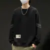 Moletom masculino 2025 outono estilo americano solto manga longa gola redonda esportivo espesso pulôver modelo moderno peso pesado