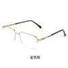 Novos Óculos de Metal Retrô Anti Luz Azul Masculino Meio Aro para Negócios Podem Ser Colocados com Lentes de Prescrição para Miopia Lentes Normais Fabricante Atacado