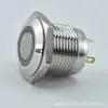 Interruptor de Botón Metálico de 16 mm Auto-retorno Anillo con Luz Cabeza Plana Pin Impermeable Pequeño Pulsador Impermeable Acero Inoxidable