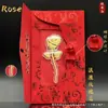 Oro Puro Creativo Romántico Sobre de Rosa Sobre Rojo Adornos Regalo del Día de San Valentín Chino Nuevo Estilo Chino Sobre Rojo