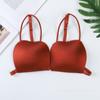 Sling de una palabra para niñas Ropa interior de espalda hermosa Delgada sin tirantes Hebilla delantera Push-up sin aro de acero Sujetador pequeño Hombro descubierto Cinturón delgado Envoltura de pecho