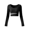 Conjunto de Ropa Deportiva para Mujer de Bloques de Color, Corto, Manga Larga, Cintura Alta, para Yoga y Ejercicio, Ropa de Fitness Elástica