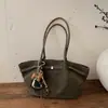 Bolsa de Grande Capacidade para Mulheres, Versátil para Outono e Inverno 2025 Nova Bolsa de Ombro Casual para Compras, Bolsa Tote Retrô para Trabalho e Deslocamento