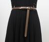 Cinturón fino de piel auténtica para mujer, decorativo para verano, para camisa, vestido de moda versátil, cintura ajustada, cinturón marrón y blanco