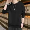 Moletom espesso de outono e inverno para homens, blusa de gola redonda casual, jaqueta de corte solto, camisa básica versátil, de manga longa e quente