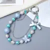 Ins Nuevo Colgante de Llavero con Lentejuelas y Lazo de Perlas para Funda de Teléfono Móvil Accesorios de Correa de Muñeca para Lanyard de Teléfono Móvil