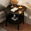 Mesa de noche moderna y sencilla al por mayor Mesa de café pequeña de trébol de cuatro hojas Armario de mesita de noche para dormitorio Estantería de almacenamiento Almacenamiento Mesa pequeña