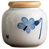 Latas de té de cerámica repujada pintadas a mano tamaño pequeño portátiles latas vacías almacenamiento latas de té latas selladas latas a prueba de humedad latas de almacenamiento de té