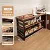 Cozinha rack multifuncional armário chão mesa de corte bancada multicamadas armário de armazenamento para micro-ondas armário lateral estreito