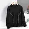 [280 gramos] Sudadera para hombre, estilo primavera/otoño, corte holgado, versátil, moderna, cuello redondo, top casual