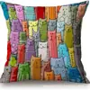 Funda de almohada de gato Funda de almohada de lino de gato Funda de almohada para sofá sala de estar Funda de almohada Hogar Nuevo Amazon Transfronterizo