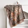 Moda Outono e Inverno Design Elegante Listrado Floral Versátil Cachecol de Gola Estampado com Franjas em Falso Caxemira para Mulheres, Cachecol de Gola Quente e Espessado