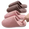 Pantuflas de Algodón para Otoño e Invierno para Hombres y Mujeres, Hogar Interior, Con Felpa Adicional, Engrosadas, Cálidas, Antideslizantes, Sencillas, Pantuflas de Felpa para el Hogar