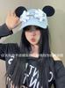 2025 Versión Coreana Gorra de Béisbol para Mujer con Palma de Mickey Hace que la Cara se Vea Más Pequeña Adecuada para Cara Cuadrada y Redonda Gorra con Orejas de Mickey de Dibujos Animados