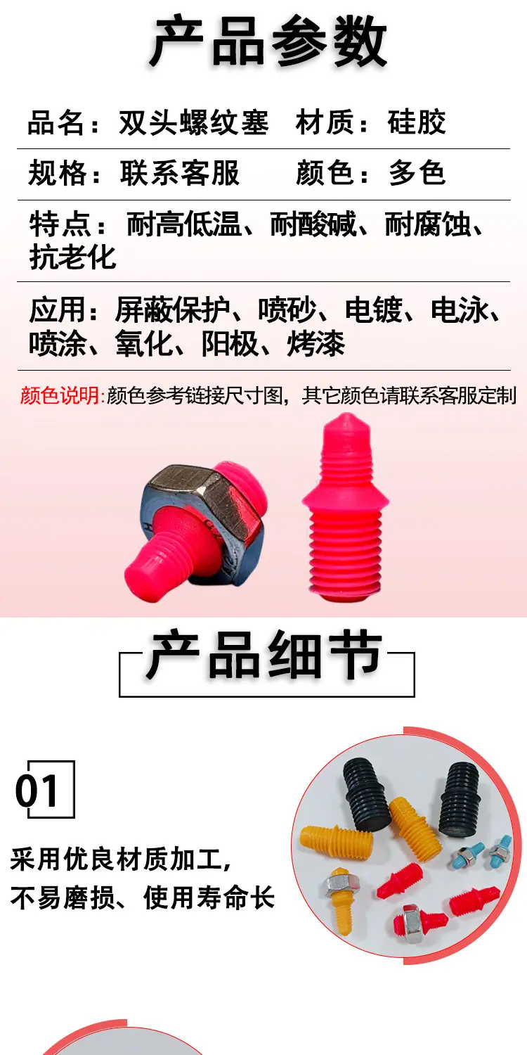 硅胶螺纹塞
