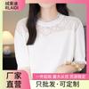 Verano Lana Mercerizada Delgada Calado Manga Corta Cuello Loto Color Sólido Punto Suelto Jersey Estilo Top Versátil