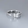 Anillo de Plata de Ley S925 Nalan Estilo Ins Fresco y Dulce Diseño de Nicho Mariposa Exquisita Hielo Triturado R03070