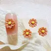 Novas Decorações de Unhas Florais Dopamina Color-Blocked, Acessórios de Unha e Cabelo Estilo Fresco Cor Pura, Acessórios de Resina DIY