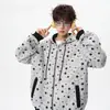 Sudadera con capucha estampada de estrella estilo callejero americano para hombre y mujer, diseño otoño de alta resistencia, cárdigan con cremallera, chaqueta nicho de corte holgado