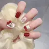 Manicura Uñas Portátiles Ojo de Gato Parches de Uñas Hechos a Mano Color Champaña Uñas Postizas Mayoreo Extraíbles y Versátiles