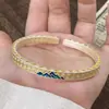 Pie Plata 999.9 Pulsera de Plata de Miles de Millas Pulsera de Plata con Esmalte Dorado de Montaña y Mar Nuevo Estilo Chino Abierta Real