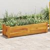Jardinera Elevada Marrón con Flores y Plantas, Jardinera de Madera para Uso Exterior e Interior
