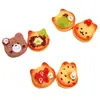 Dibujo Animado Oso Conejo Lindo Juguete de Comida en Miniatura Mini Rebanadas de Pan Artificial Pegamento de Crema Accesorios Hechos a Mano para Casa de Muñecas DIY